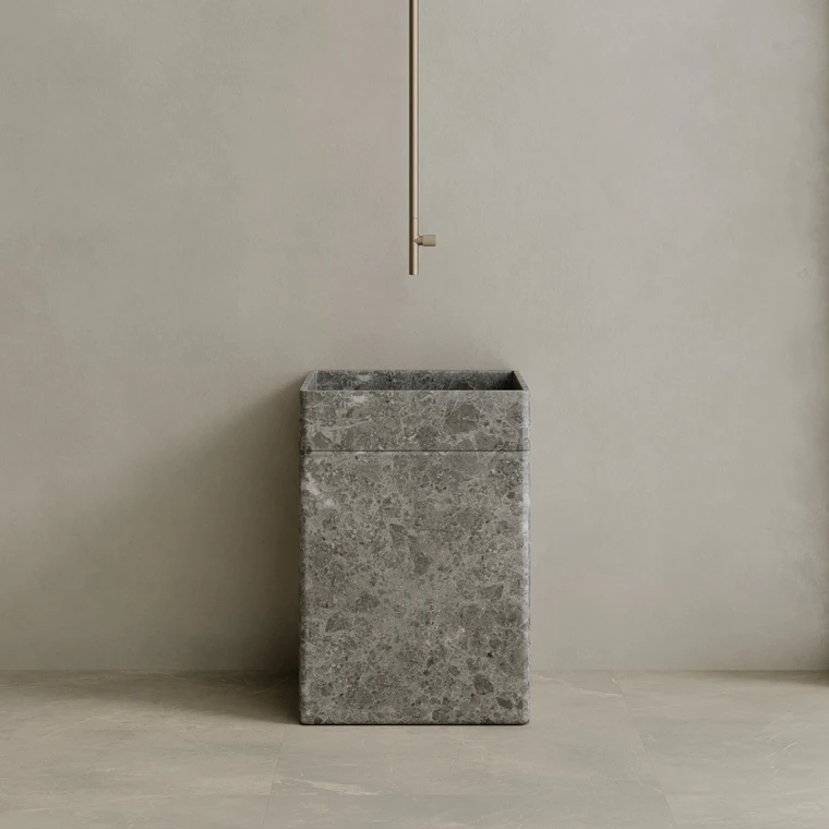 Rovella Handcrafted Stone Pedestal Sink