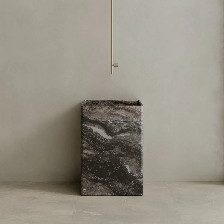 Rovella Handcrafted Stone Pedestal Sink