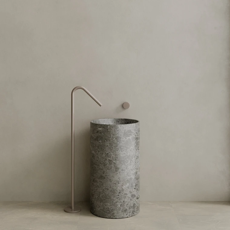 Orbita Handcrafted Stone Pedestal Sink