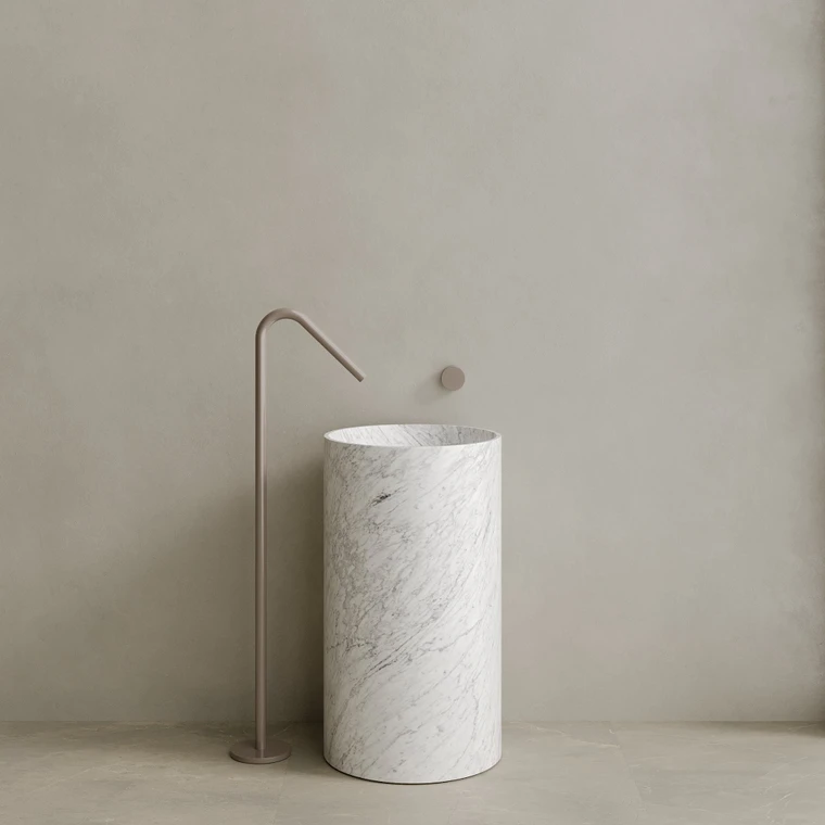 Orbita Handcrafted Stone Pedestal Sink