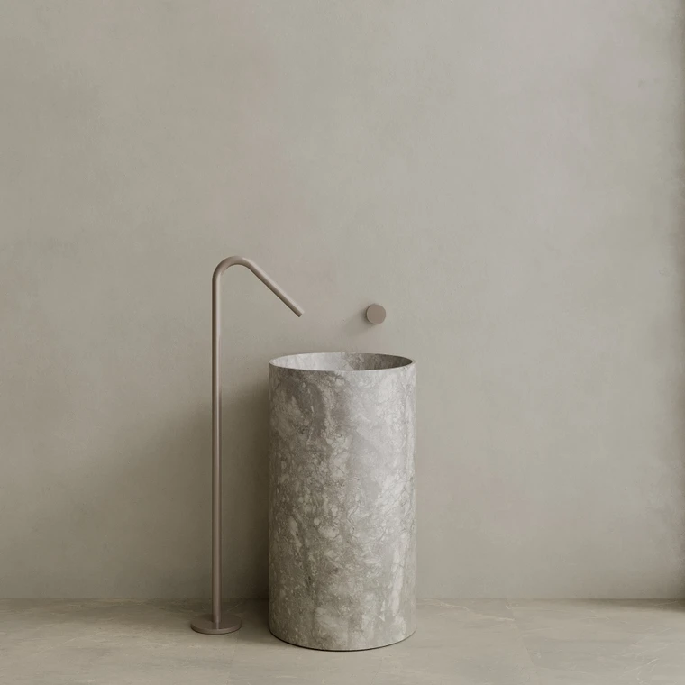 Orbita Handcrafted Stone Pedestal Sink