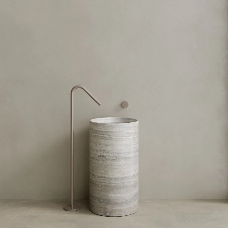 Orbita Handcrafted Stone Pedestal Sink