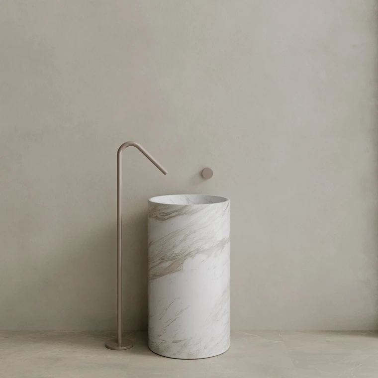 Orbita Handcrafted Stone Pedestal Sink