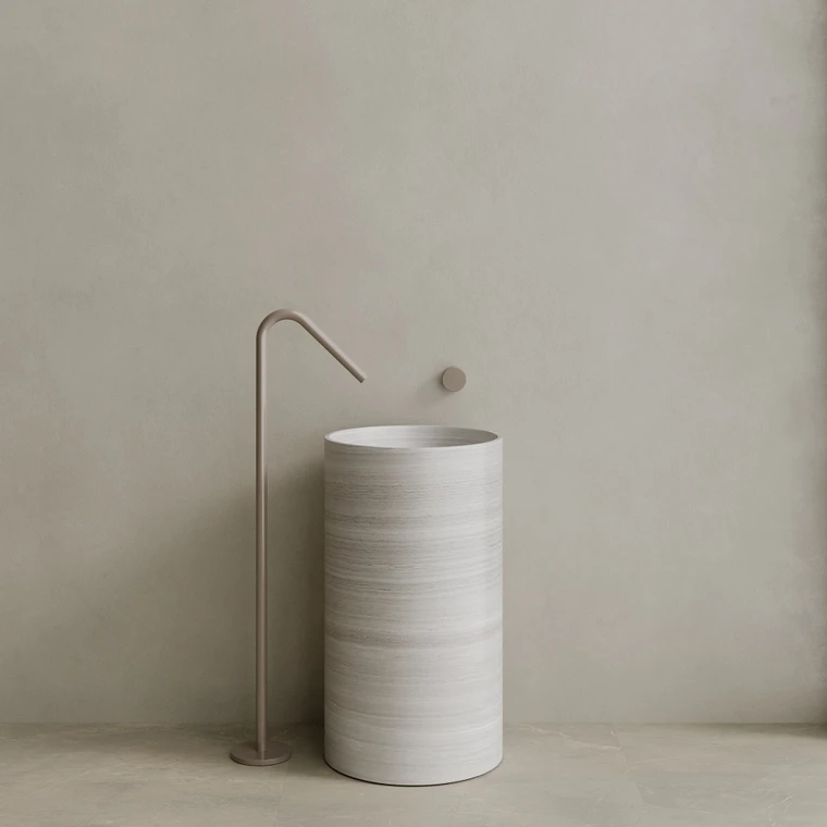 Orbita Handcrafted Stone Pedestal Sink