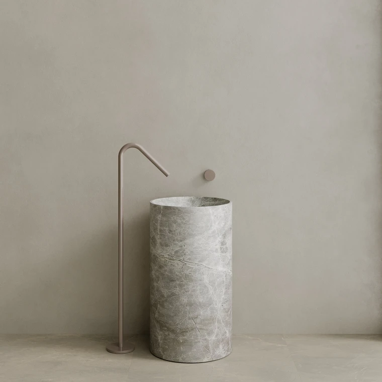 Orbita Handcrafted Stone Pedestal Sink
