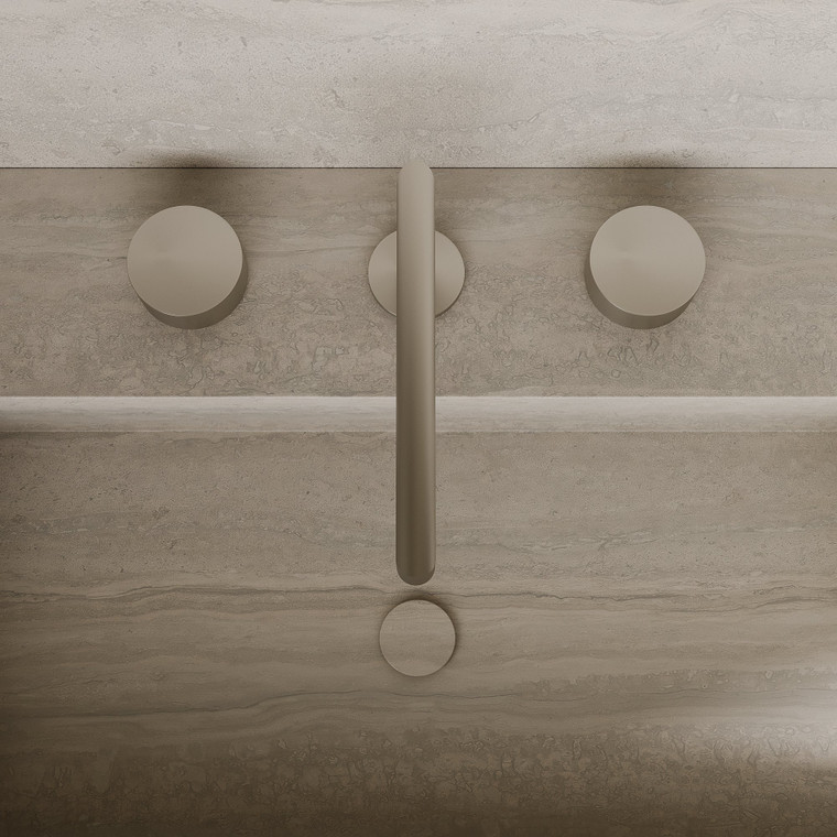 Modern Square Counter-Mounted Faucet with Circular Knobs