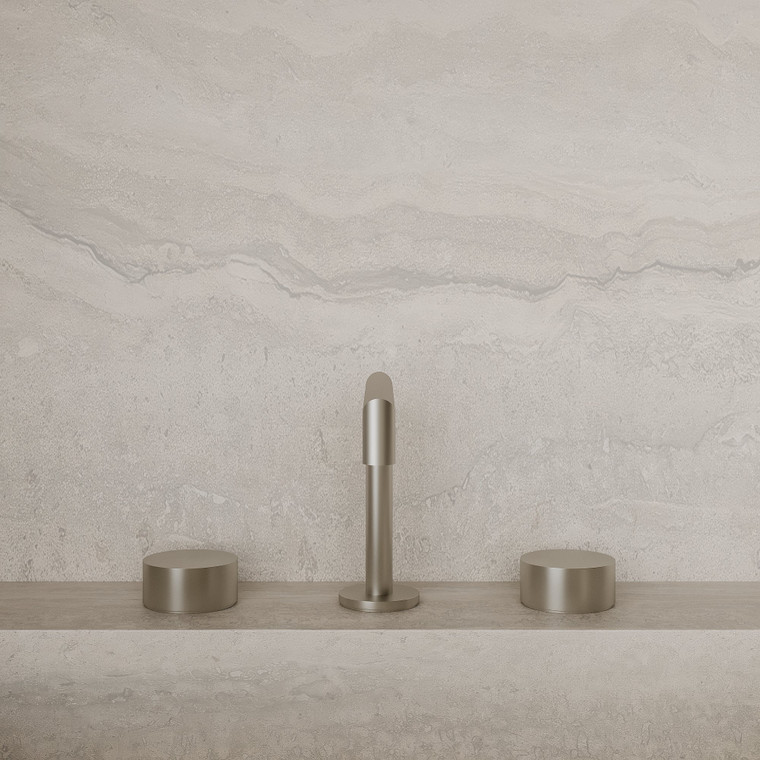Modern Square Counter-Mounted Faucet with Circular Knobs