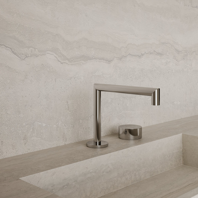 Modern Square Counter-Mounted Faucet with Circular Knobs