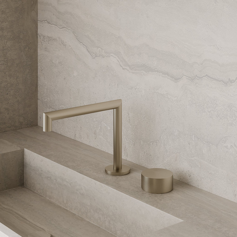 Modern Square Counter-Mounted Faucet with Circular Knobs