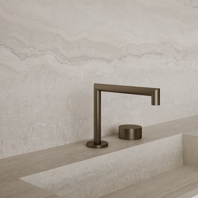 Modern Square Counter-Mounted Faucet with Circular Knobs