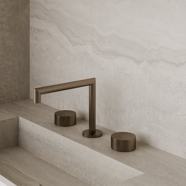 Modern Square Counter-Mounted Faucet with Circular Knobs