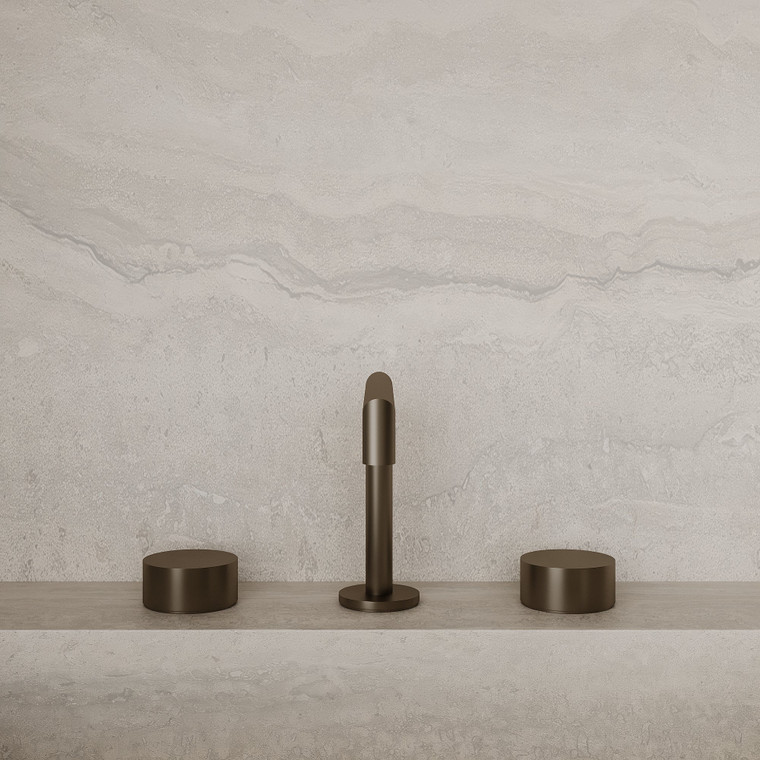 Modern Square Counter-Mounted Faucet with Circular Knobs