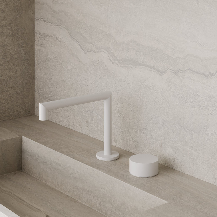 Modern Square Counter-Mounted Faucet with Circular Knobs