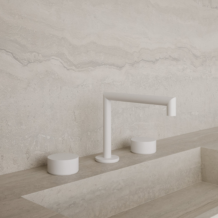 Modern Square Counter-Mounted Faucet with Circular Knobs