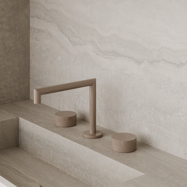 Modern Square Counter-Mounted Faucet with Circular Knobs