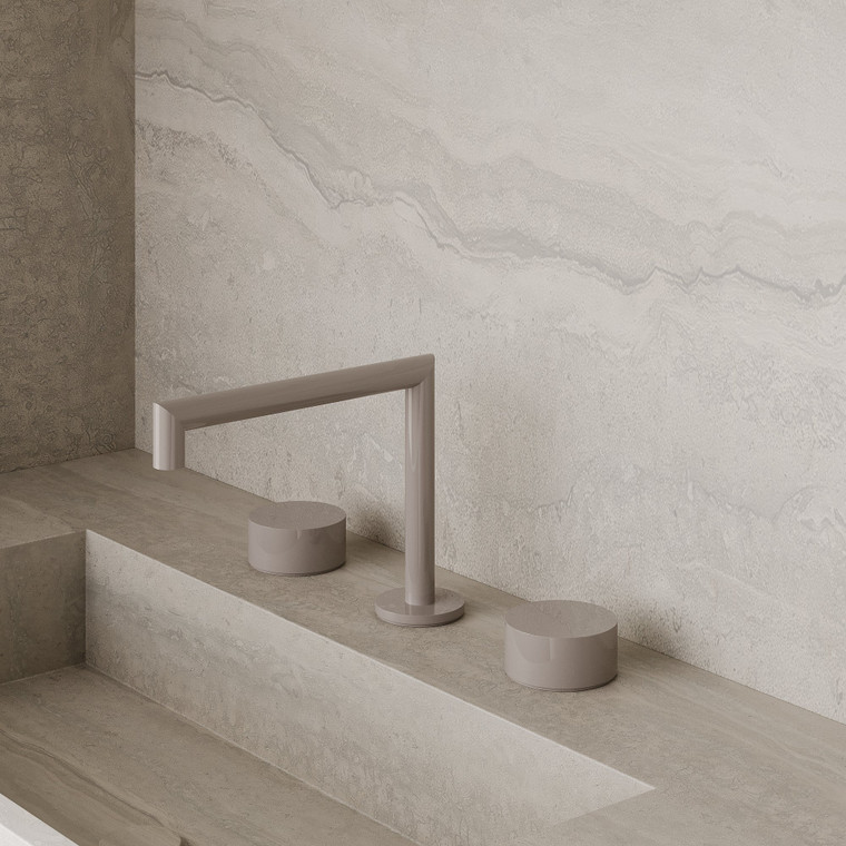 Modern Square Counter-Mounted Faucet with Circular Knobs