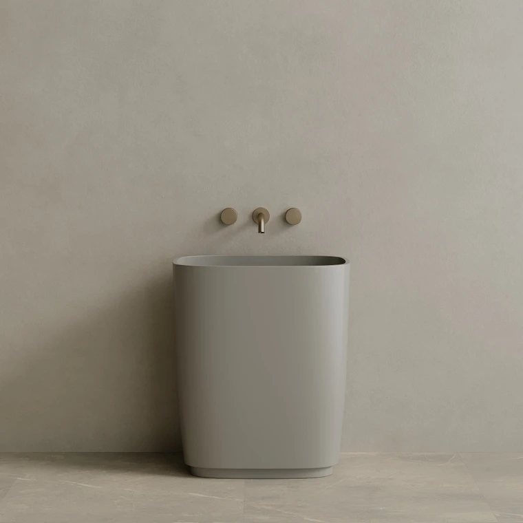 29" x 34" Solid Surface Stone Resin Pedestal Sink