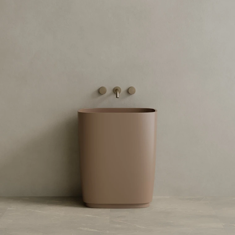 29" x 34" Solid Surface Stone Resin Pedestal Sink