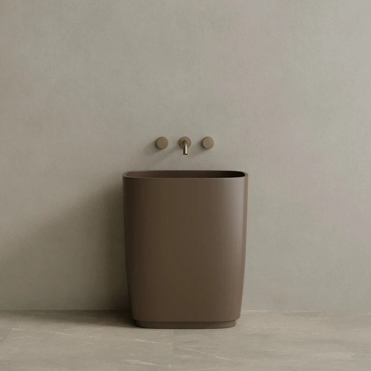 29" x 34" Solid Surface Stone Resin Pedestal Sink