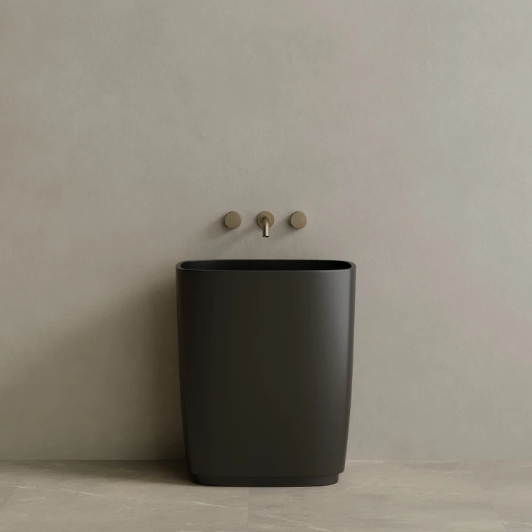29" x 34" Solid Surface Stone Resin Pedestal Sink