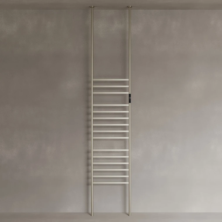 Floor-To-Ceiling 15 Rod Heated Towel Rack with Digital Display