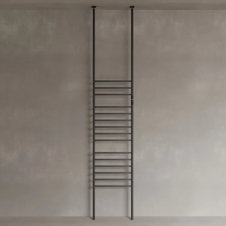 Floor-To-Ceiling 15 Rod Heated Towel Rack with Digital Display