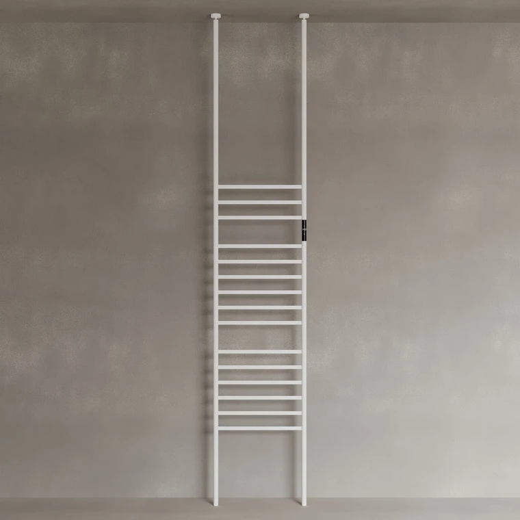 Floor-To-Ceiling 15 Rod Heated Towel Rack with Digital Display
