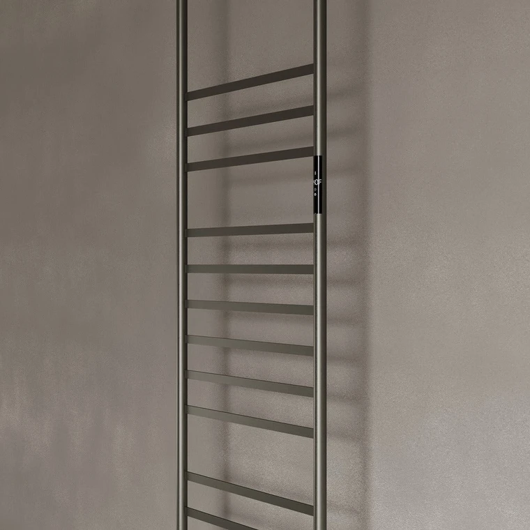 Floor-To-Ceiling 15 Rod Heated Towel Rack with Digital Display