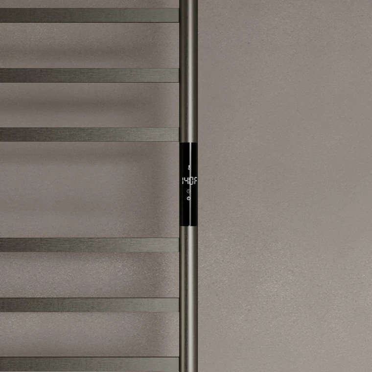 Floor-To-Ceiling 15 Rod Heated Towel Rack with Digital Display