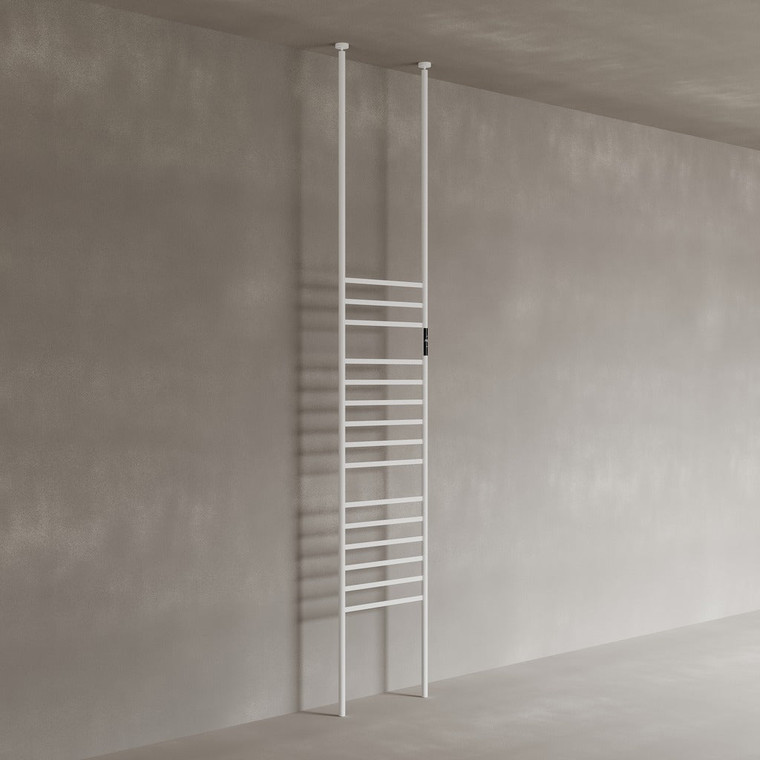 Floor-To-Ceiling 15 Rod Heated Towel Rack with Digital Display