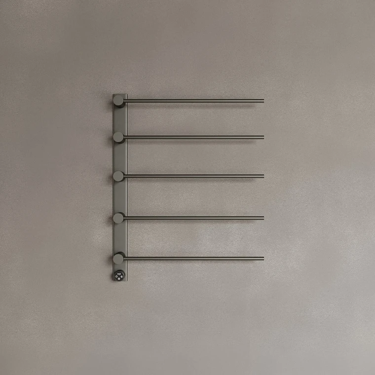 Wall-Mounted 5 Rod Heated Towel Rack with Digital Display