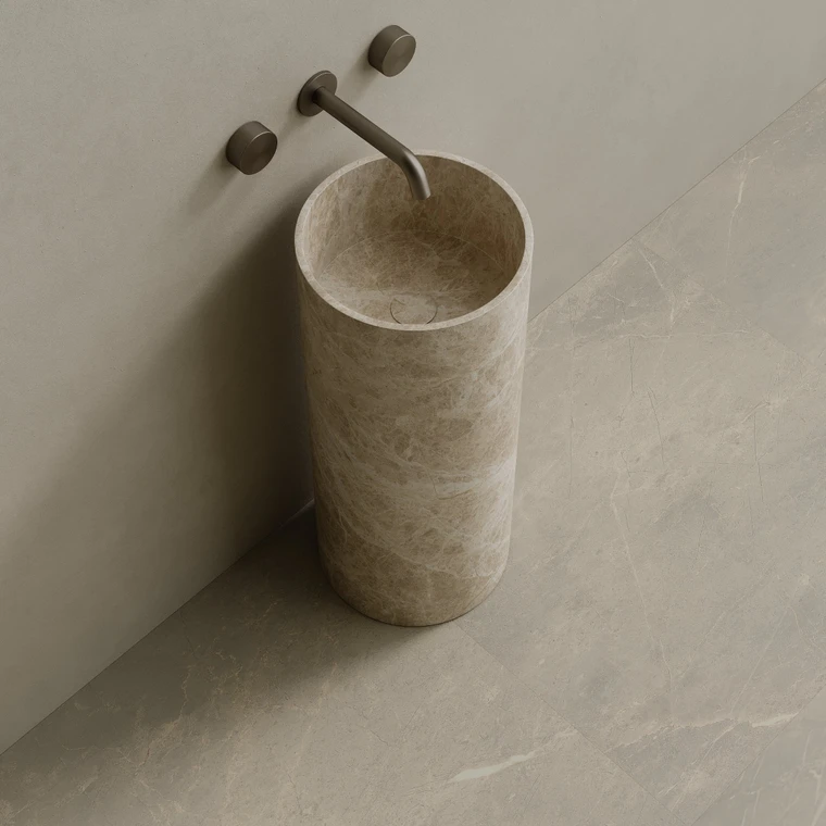 Colva Handcrafted Stone Pedestal Sink