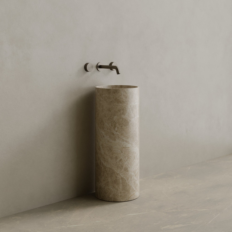 Colva Handcrafted Stone Pedestal Sink
