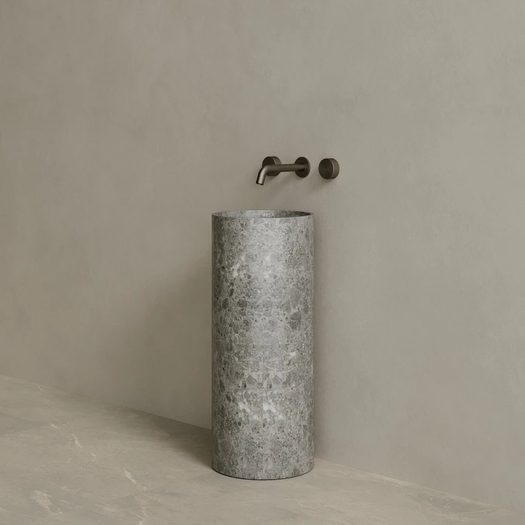 Colva Handcrafted Stone Pedestal Sink