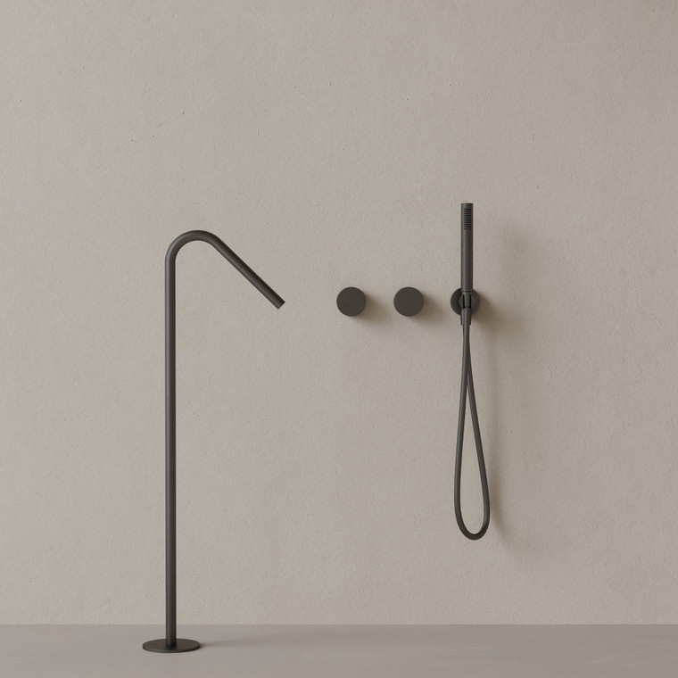 Modern Angled Floor Mounted Bathtub Filler