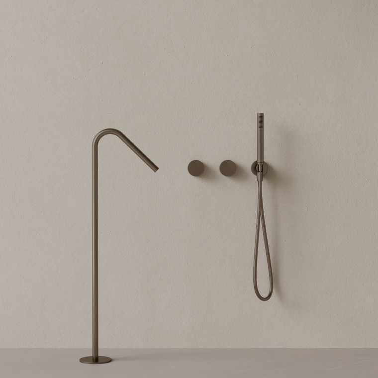 Modern Angled Floor Mounted Bathtub Filler