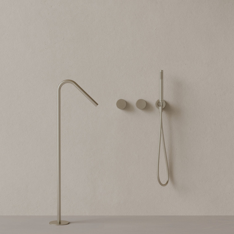 Modern Angled Floor Mounted Bathtub Filler