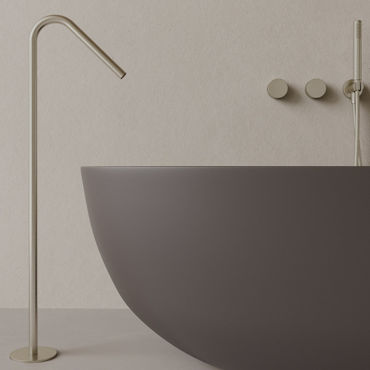 Modern Angled Floor Mounted Bathtub Filler