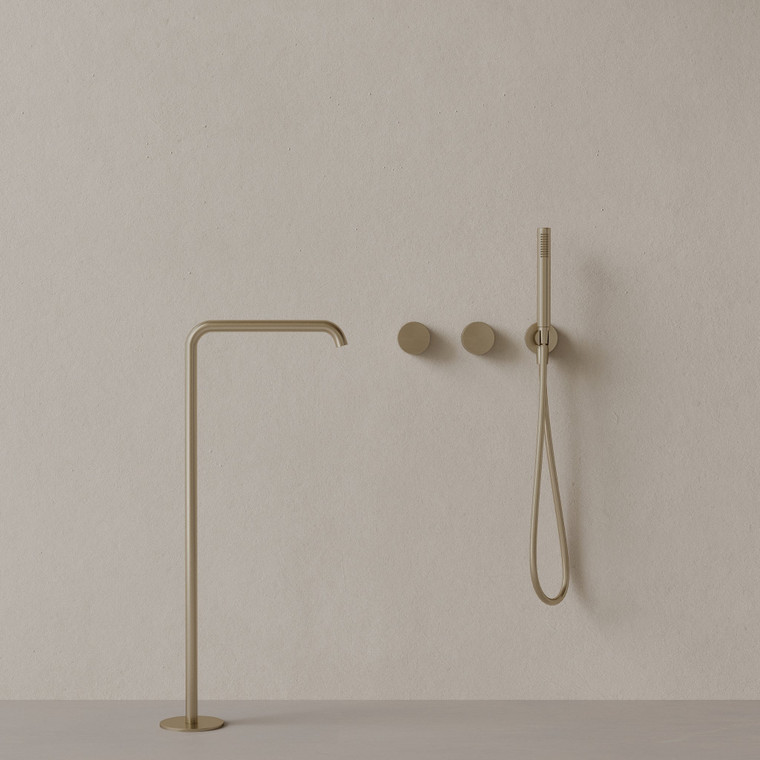 Modern Widespread Square Floor-mounted Bathtub Filler