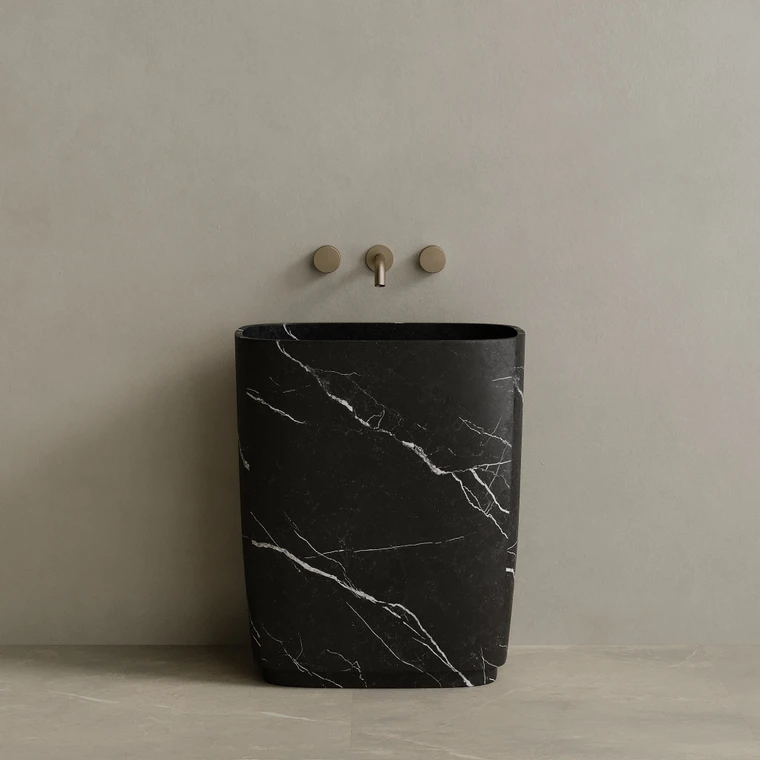 Ovola Handcrafted Stone Pedestal Sink