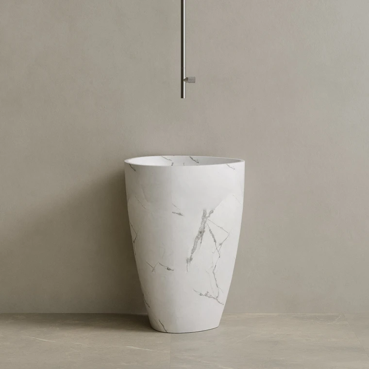 Fluvio Handcrafted Stone Pedestal Sink
