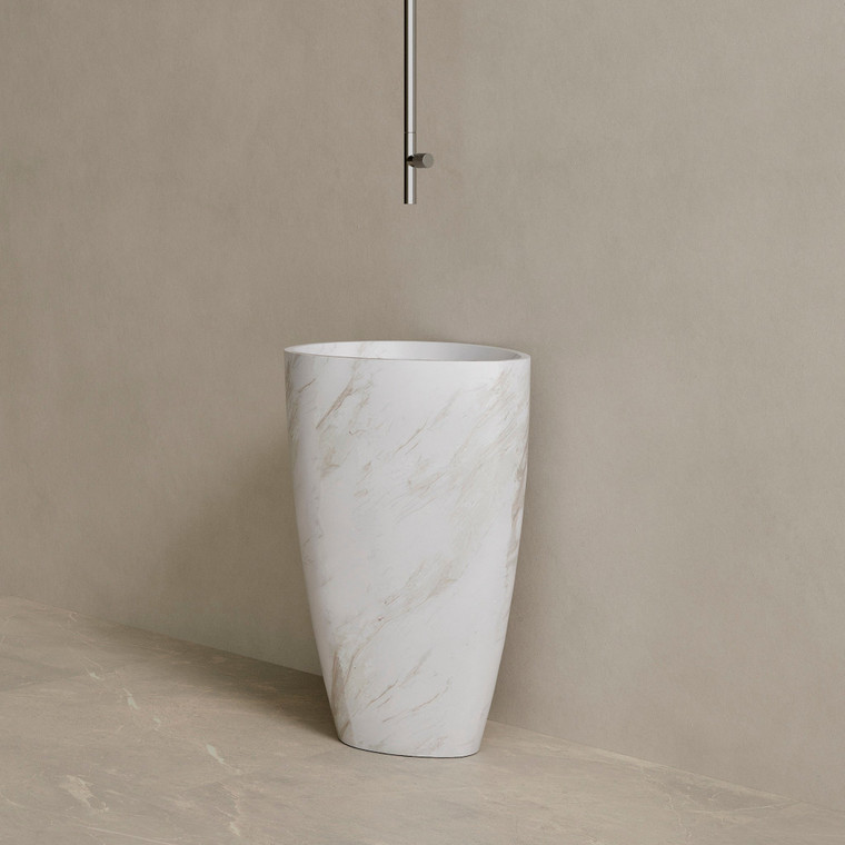 Fluvio Handcrafted Stone Pedestal Sink