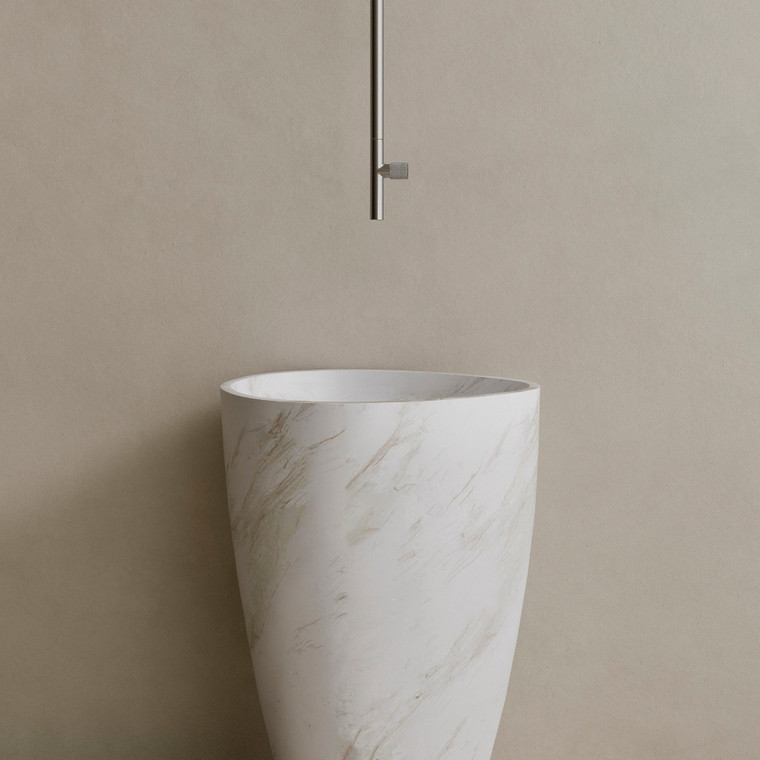 Fluvio Handcrafted Stone Pedestal Sink