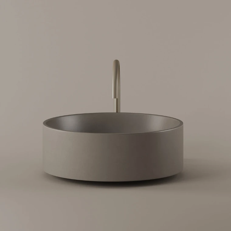Round Concrete Vessel Sink 18"