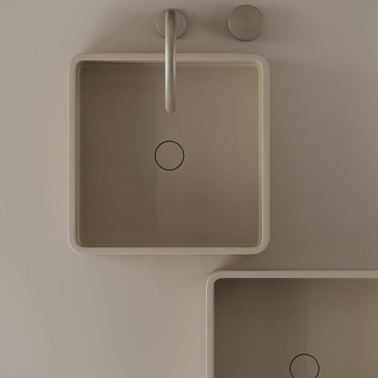 Square Concrete Vessel Sink 15" x 15"