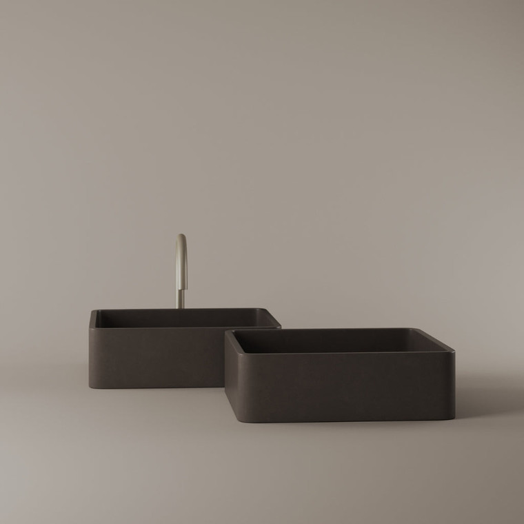 Square Concrete Vessel Sink 15" x 15"