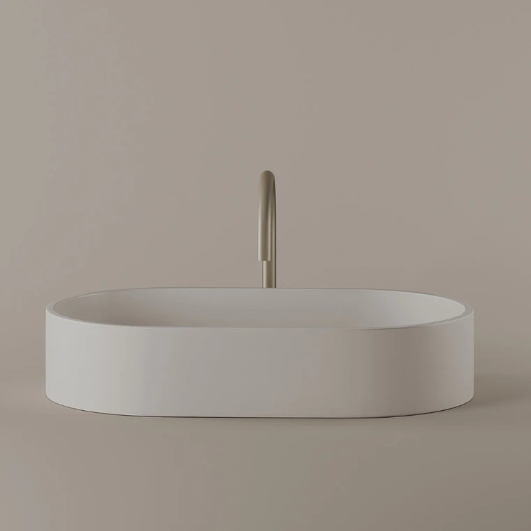 Oval Concrete Vessel Sink 24" x 14"