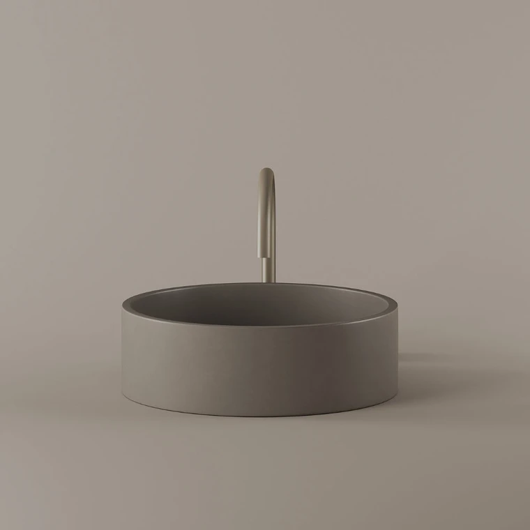 Round Concrete Vessel Sink 15"