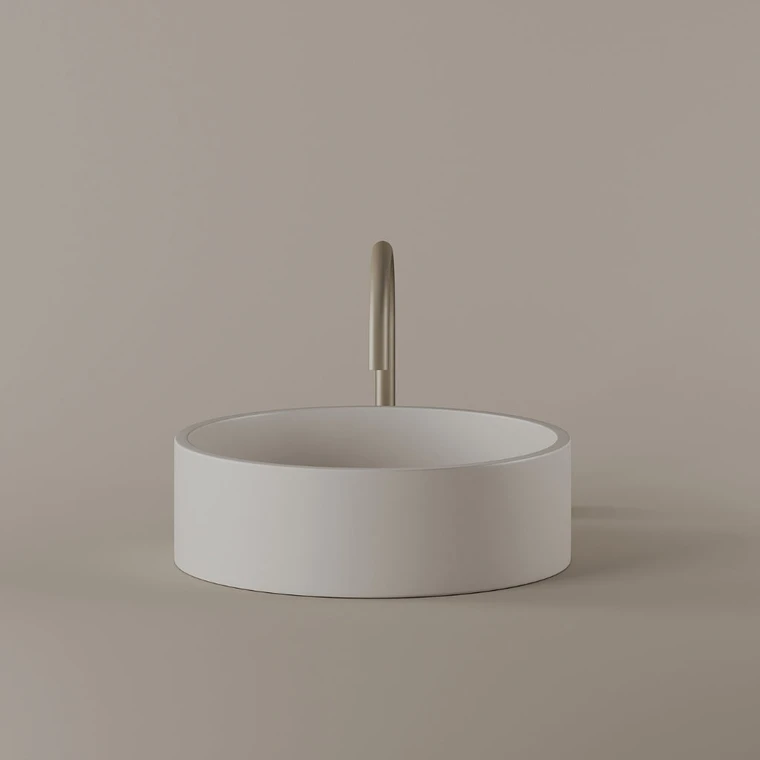 Round Concrete Vessel Sink 15"