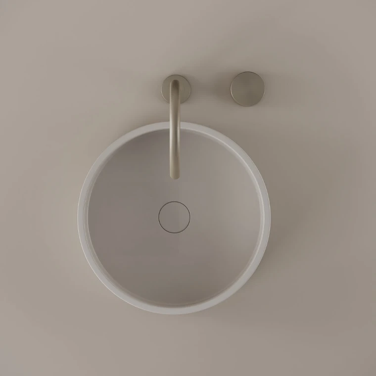 Round Concrete Vessel Sink 15"